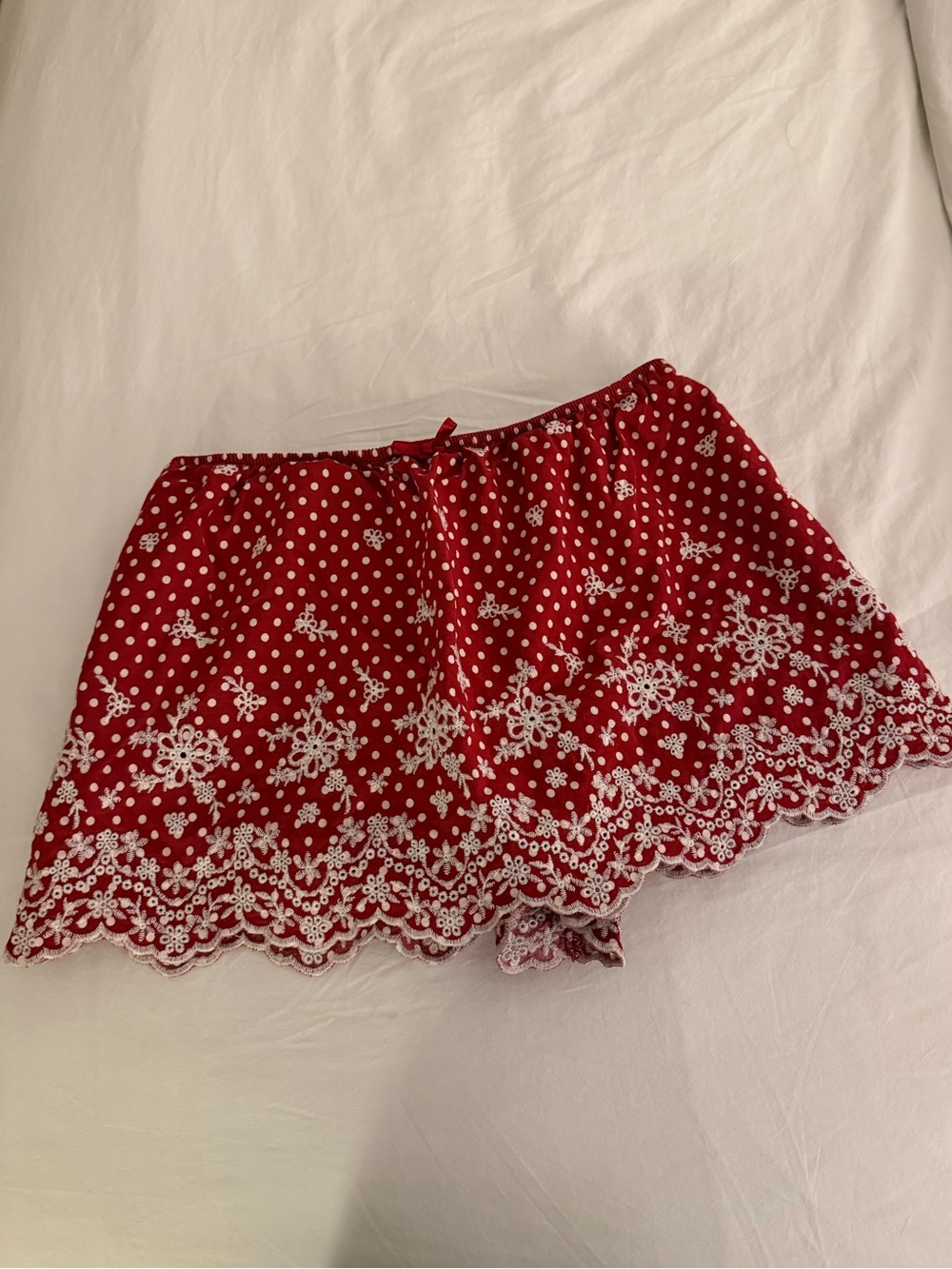 Red Eyelet Skort